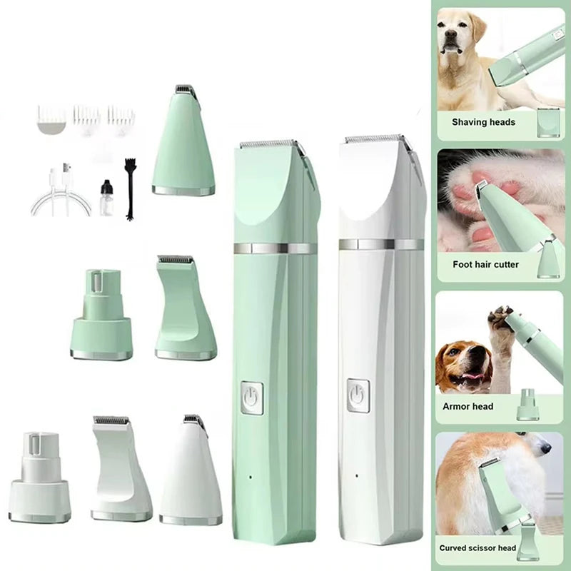 4 in 1 Electric Pet Grooming Kit - Hair Trimmer, Clippers, Nail Grinder for Cats & Dogs